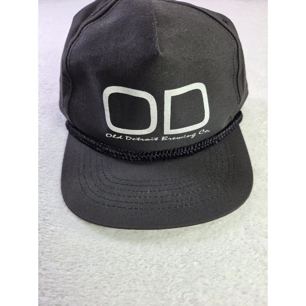 Old Detroit Brewing Co Hat OD Logo Rope Snapback Black Vintage Style Beer Cap